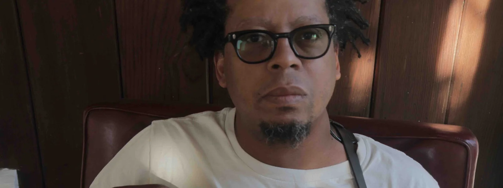Jeff Parker at home with his guitar