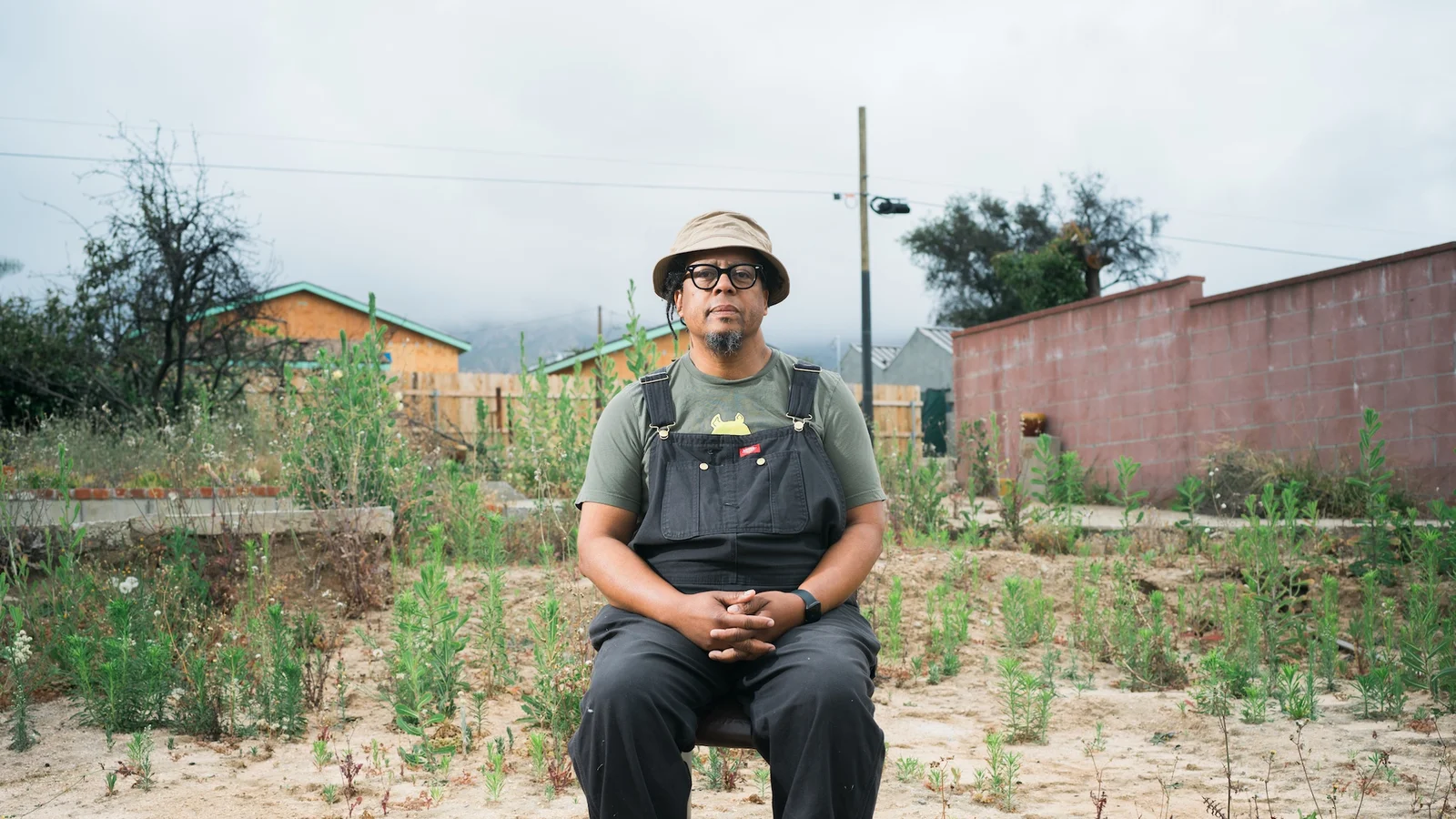 Jeff Parker near his home after the Eaton fire
